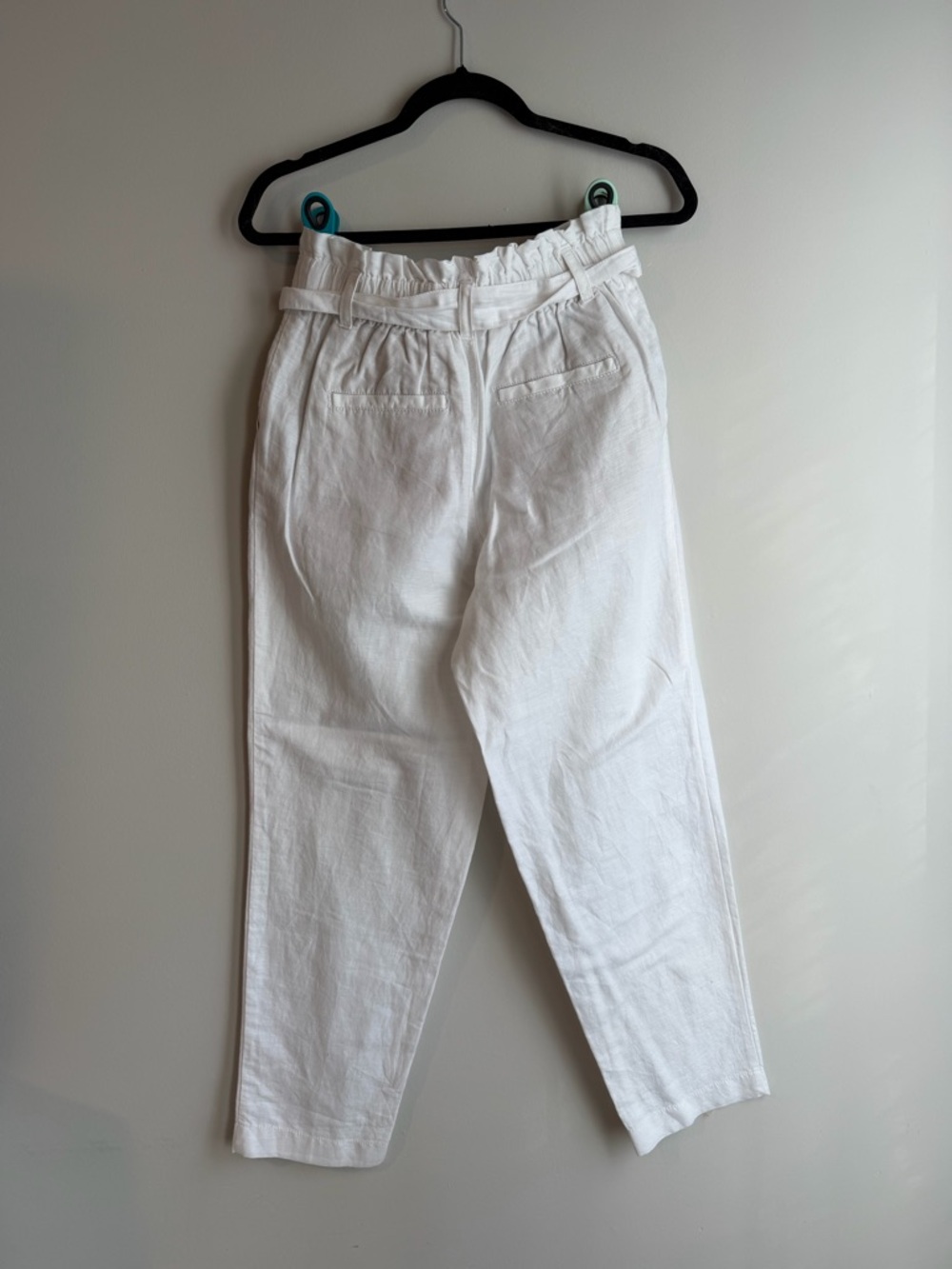Loft White Linen High-Waist Pants - Picture 2 of 7